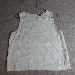 Eileen Fisher Womens Top Medium Ivory Solid Sleeveless 100% Silk